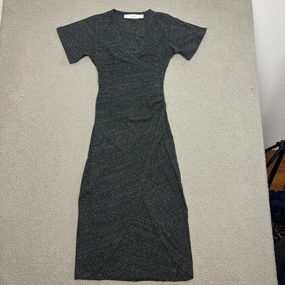 IRO PARIS Jersey Stretchy Sheath Maxi Dress Ruched Sexy Slit - Picture 13 of 16